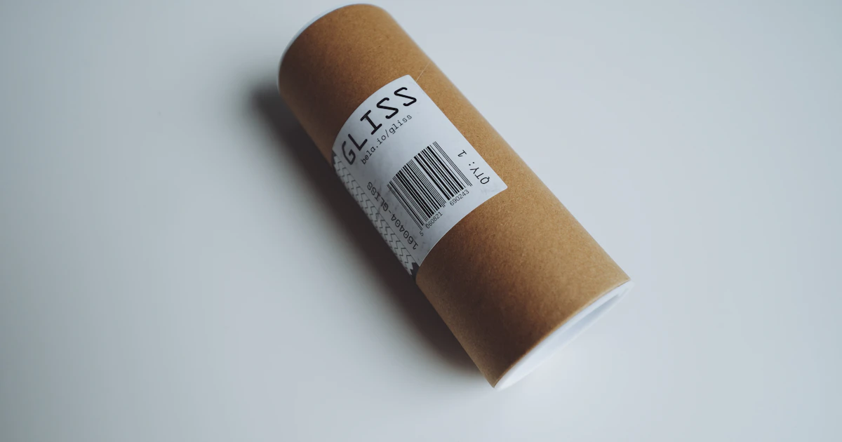 Label pengiriman biasanya memakai barcode garis.